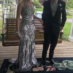 SILVER PROM DRESS